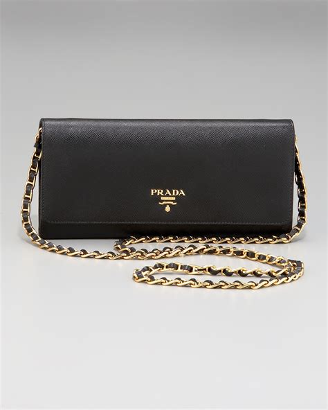 prada saffiano chain crossbody wallet review